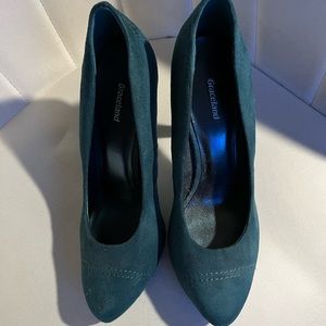 Teal Faux Suede Pumps